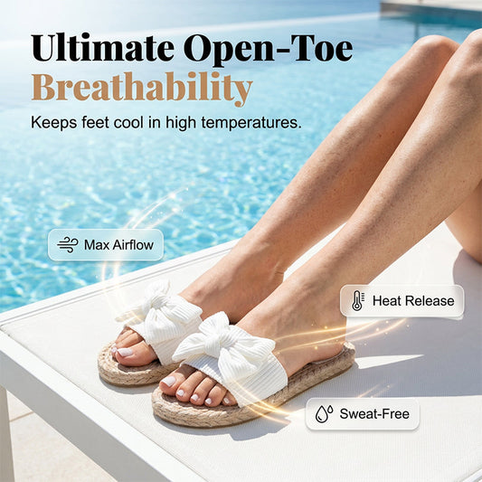 ⏳Begränsad tid – 50% rabatt⏰Eleganta Rosett Platta Sandaler