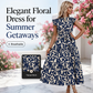 Women’s Summer Ruffled Flutter Sleeve Tie Waist Floral Midi Dress