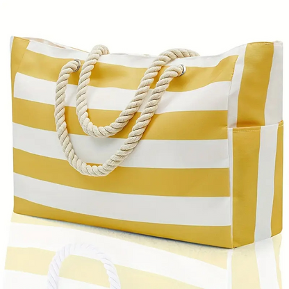 Large Capacity Striped Beach Bag