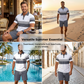 ⏳Tidsbegränsat 50% rabatt⏰ Herr tvådelad skjorta och shorts-set👕🩳