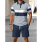 ⏳Tidsbegränsat 50% rabatt⏰ Herr tvådelad skjorta och shorts-set👕🩳