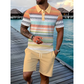 ⏳Tidsbegränsat 50% rabatt⏰ Herr tvådelad skjorta och shorts-set👕🩳