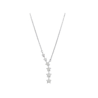 💎Exklusiva smycken💎Damhalsband med kaskaderande stjärnor 🌟 Kaskaderande stjärndesign, draperas vackert, inget lås behövs 💫