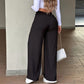 👖✨ Högmidjade raka byxor för dam