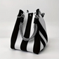 👜✨ 50% RABATT NU! Stickad hinkväska – eleganta ränder, rymlig & perfekt för semestern 🌊👒