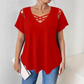 Elegant V-ringad T-shirt för dam med korsad design