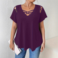 Elegant V-ringad T-shirt för dam med korsad design