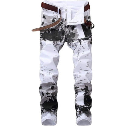 📢📢50% RABATT!! ⏰Trendiga kamouflagejeans med smal passform för herrar