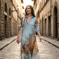 ✨ Exklusivt – 60 % RABATT! 👗 Elegant boho-klänning med knäppning – retro-mönster, flödande siluett & perfekt för fest, semester & vardag 🌿
