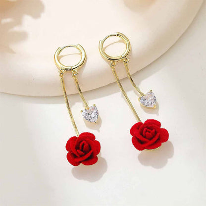 💎Exklusiva smycken🥀 50% RABATT! 💕 Franska vintage ros-örhängen – Dinglande design med antik silverfinish – Perfekta för romantiska middagar, bröllop eller alla hjärtans dag – tidlös elegans med romantisk touch ✨🌹