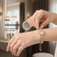 ⌚ 50% RABATT NU! 📿 Kvinnlig Armbandsur med Dragsko – Fyrkantig Design & Kristalldetaljer – Perfekt för Kontor & Vardag 🌟