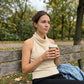 Damernas Eleganta Stickade Halterneck-topp