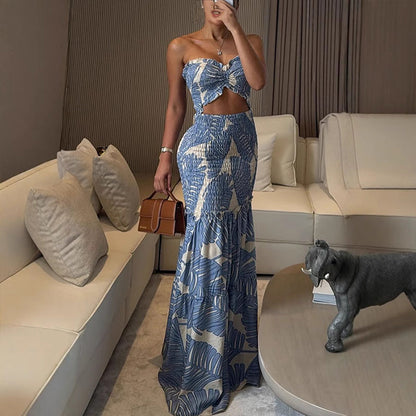 Women's Sexy Printed Cut-Out Dress