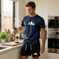 👕 TIDSBEGRÄNSAT 50% RABATT! ✨ Herr Kortärmad T-shirt & Shorts med Dragsko – Geometriskt Tryck, Andningsbar, Mångsidig 🔥