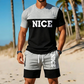 ⏳Begränsad tid – 55% RABATT⏰Herr Färgblock T-shirt och Shorts Set
