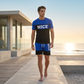⏳Begränsad tid – 55% RABATT⏰Herr Färgblock T-shirt och Shorts Set
