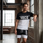 ⏳Begränsad tid – 55% RABATT⏰Herr Färgblock T-shirt och Shorts Set