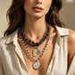 ⏳🔥LIMITED-TIME 50% OFF! ⏰Retro Multi-Layer Beaded Necklace – Stacked Look, Earth Tones & Metallic Accents – Adjustable Lobster Clasp ✨