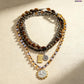⏳🔥LIMITED-TIME 50% OFF! ⏰Retro Multi-Layer Beaded Necklace – Stacked Look, Earth Tones & Metallic Accents – Adjustable Lobster Clasp ✨