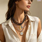 ⏳🔥LIMITED-TIME 50% OFF! ⏰Retro Multi-Layer Beaded Necklace – Stacked Look, Earth Tones & Metallic Accents – Adjustable Lobster Clasp ✨