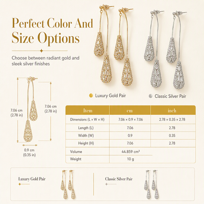 Women's Dual Wear Zircon Tassel Earrings – Shiny, Elegant, Convertible 💫