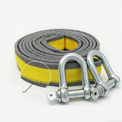 🔧 8-Ton Tow Rope with U-Shackle Hooks: Heavy-Duty, Reflective, Reinforced Loops, 4m