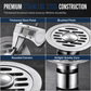 Brushed Stainless Steel Round Floor Drain with Deodorizing Core for Bathroom and Washing Machine