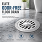 Brushed Stainless Steel Round Floor Drain with Deodorizing Core for Bathroom and Washing Machine