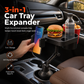 ⏳Time-Limited Special⏰3 in 1 Multifunctional Car Cup Holder Phone Mount with Tray and Storage Organizer🚗📱🥤🍔