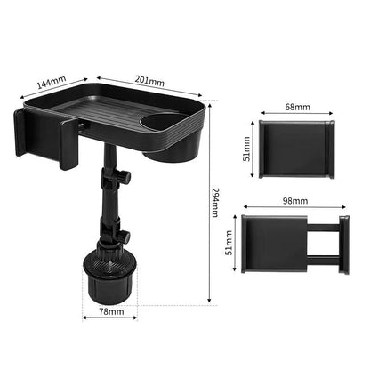 ⏳Time-Limited Special⏰3 in 1 Multifunctional Car Cup Holder Phone Mount with Tray and Storage Organizer🚗📱🥤🍔