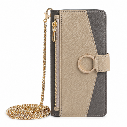 📱 50% OFF! ✨ Luxury Crossbody Wallet Phone Case with Card Slots & Kickstand – Detachable Gold Chain Strap, RFID-Blocking Card Slots + Zipper Cash Pouch, 360° Ring Kickstand & Shockproof TPU Bumper – 5 Colors 👛