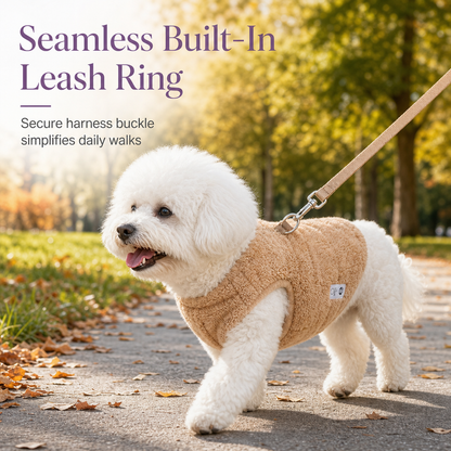 🐾 50% OFF! ✨ Soft Warm Fleece Pet Vest Harness Coat with Leash D-Ring – 2-in-1 Thermal Coat & Harness, Cloud-Like Dual-Sided Coral Fleece, Reinforced Back D-Rings & Snap Fastener Closure – XS-XL 6 Colors ❄️